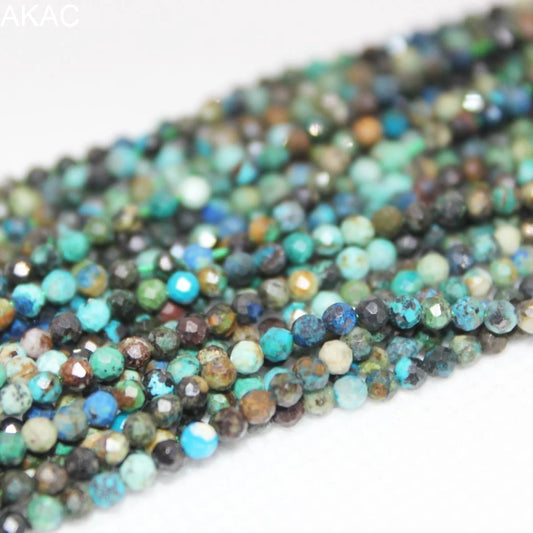 2 Stränge, ca. 2-2,5 mm, natürliche facettierte lose Perlen aus Phönix-Lapislazuli für Schmuck-DIY-Herstellung, Design, Großhandel