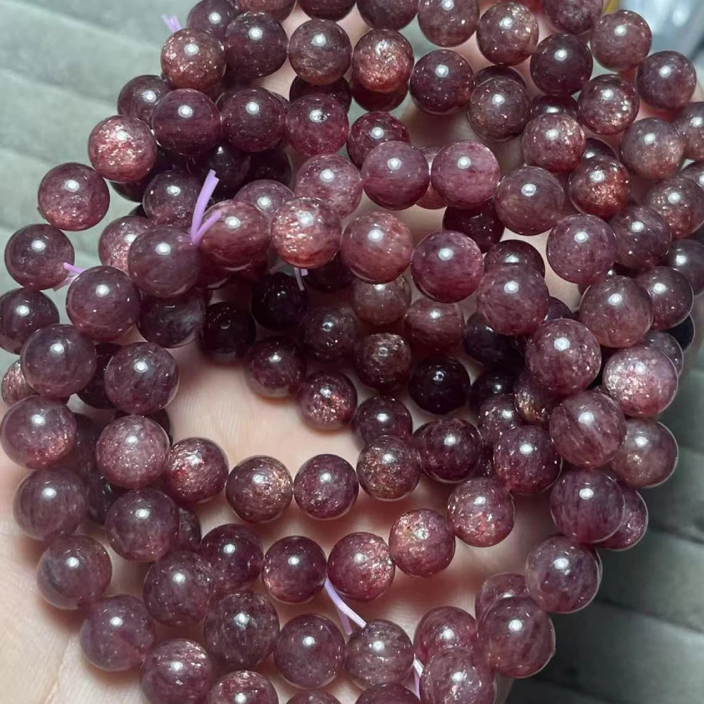 2 браслета из кварца насыщенного клубничного цвета, класс A+, диаметр бусин примерно 8-8,5 мм, оптовая продажа AKAC