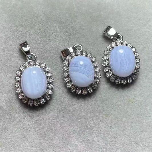 5 Stück AKAC ca. 8x10mm natürlicher blauer Spitzenachat zum Selbermachen, zufällig gesendet