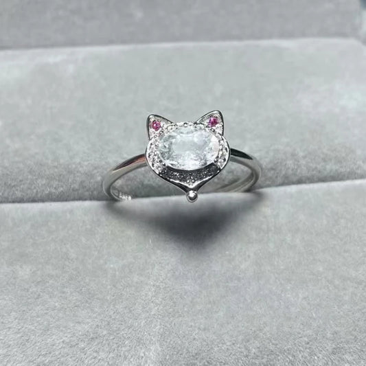 925 sterling silver AKAC  natural colorful quartz adjustable ring Approx5-6*7-8mm