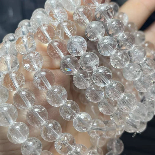 3 браслета, примерно 8,8-9,8 мм, натуральные белые бусины из азестулита, оптовая продажа.