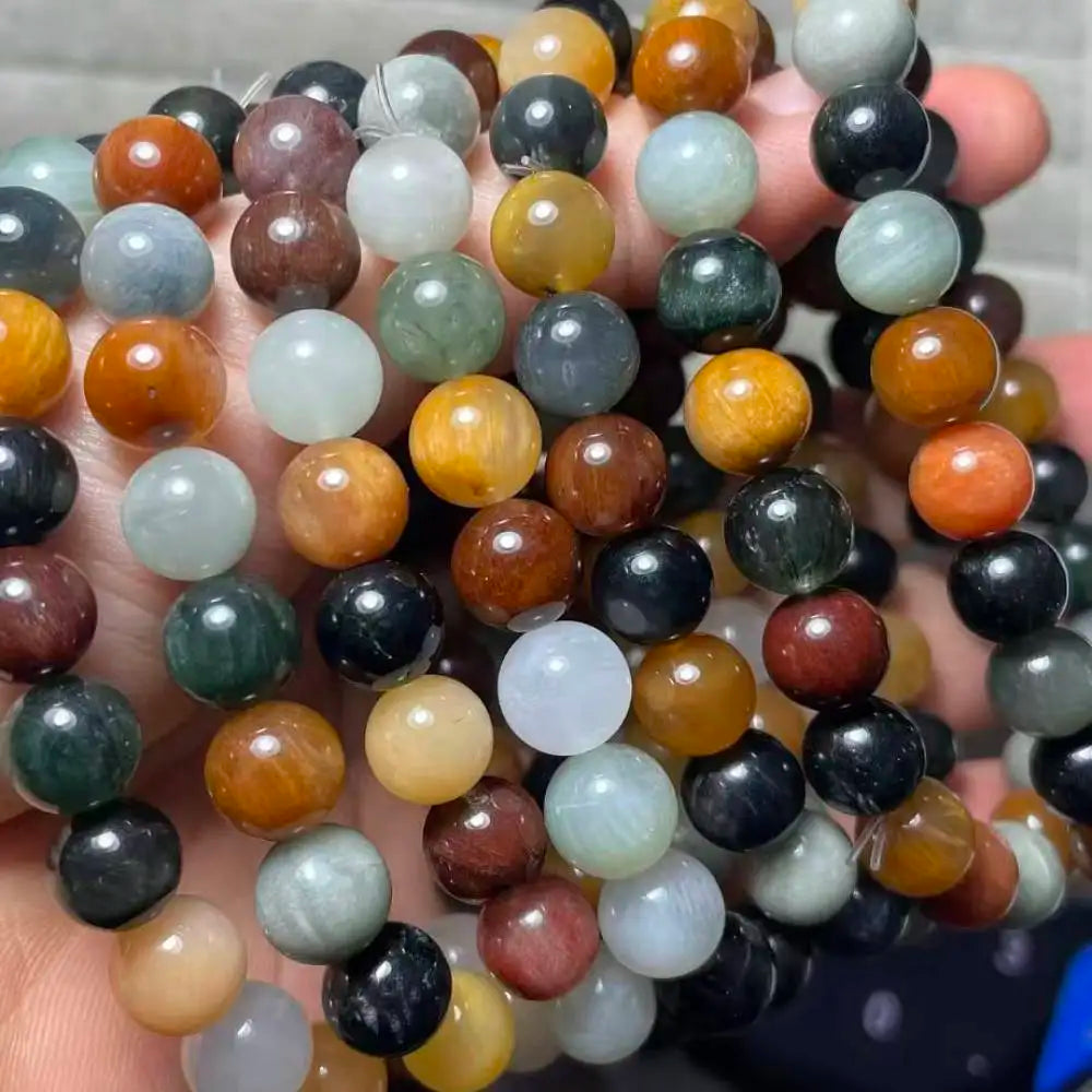 Новые браслеты AKAC, 3 штуки, примерно 8-8,8 мм, бусины из рутилового кварца в форме кролика, оптовая продажа.