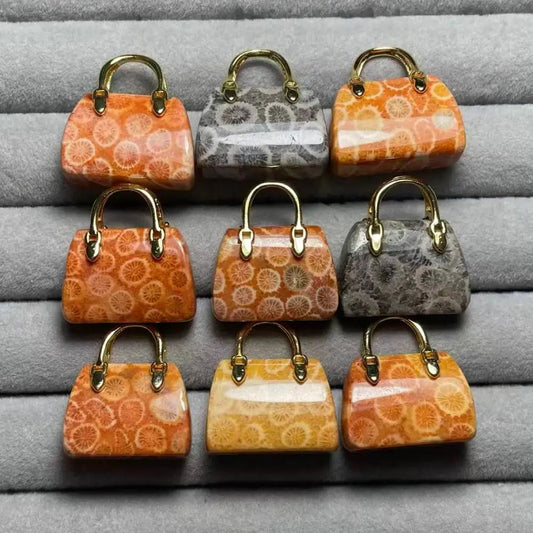 5 Stück ca. 14-16*21-24mm AKAC 100% natürlicher Korallen-Jaspis im Taschendesign Großhandel