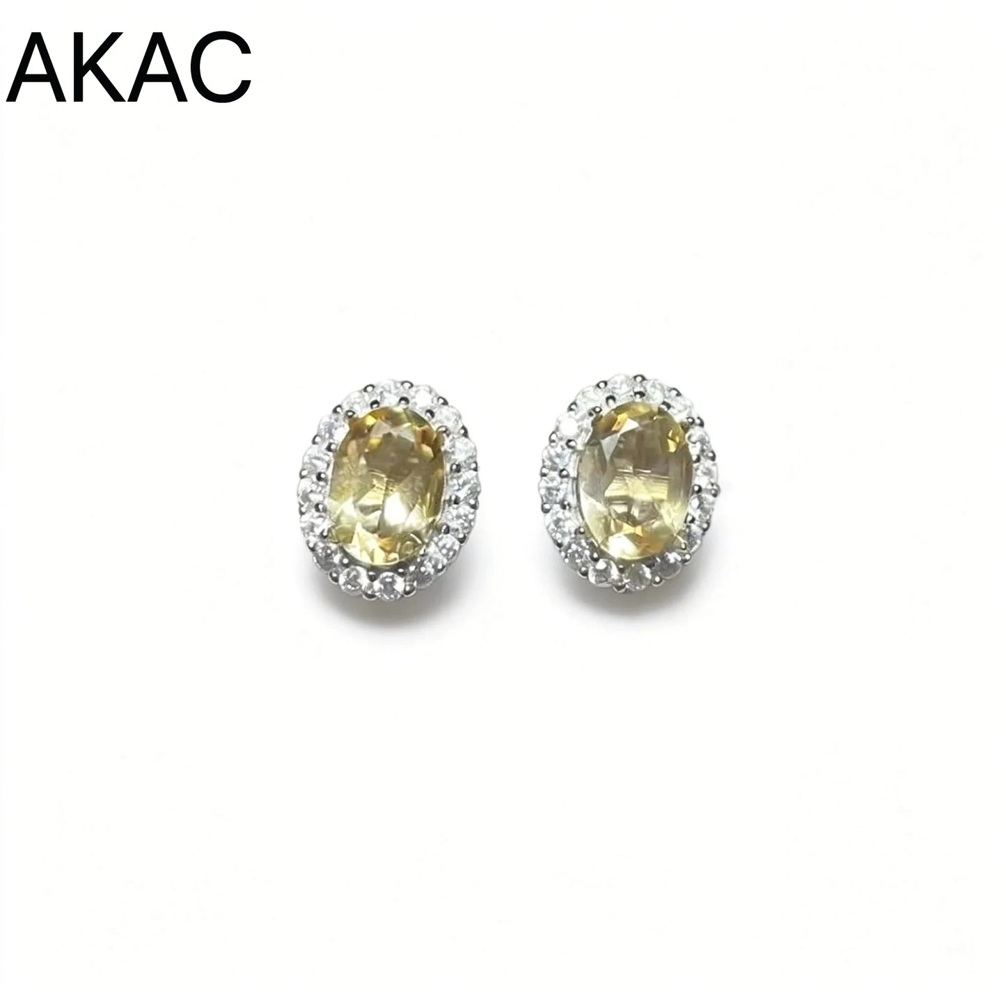 925 스털링 실버 천연 시트린 쿼츠 약 5*7mm 여성용 스터드 귀걸이