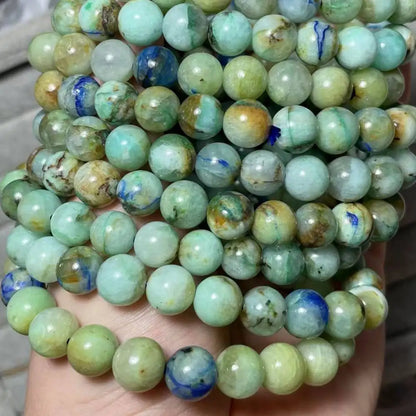 3 браслета AKAC, 100% натуральные бусины из азурита, приблизительно 8-8,8 мм.