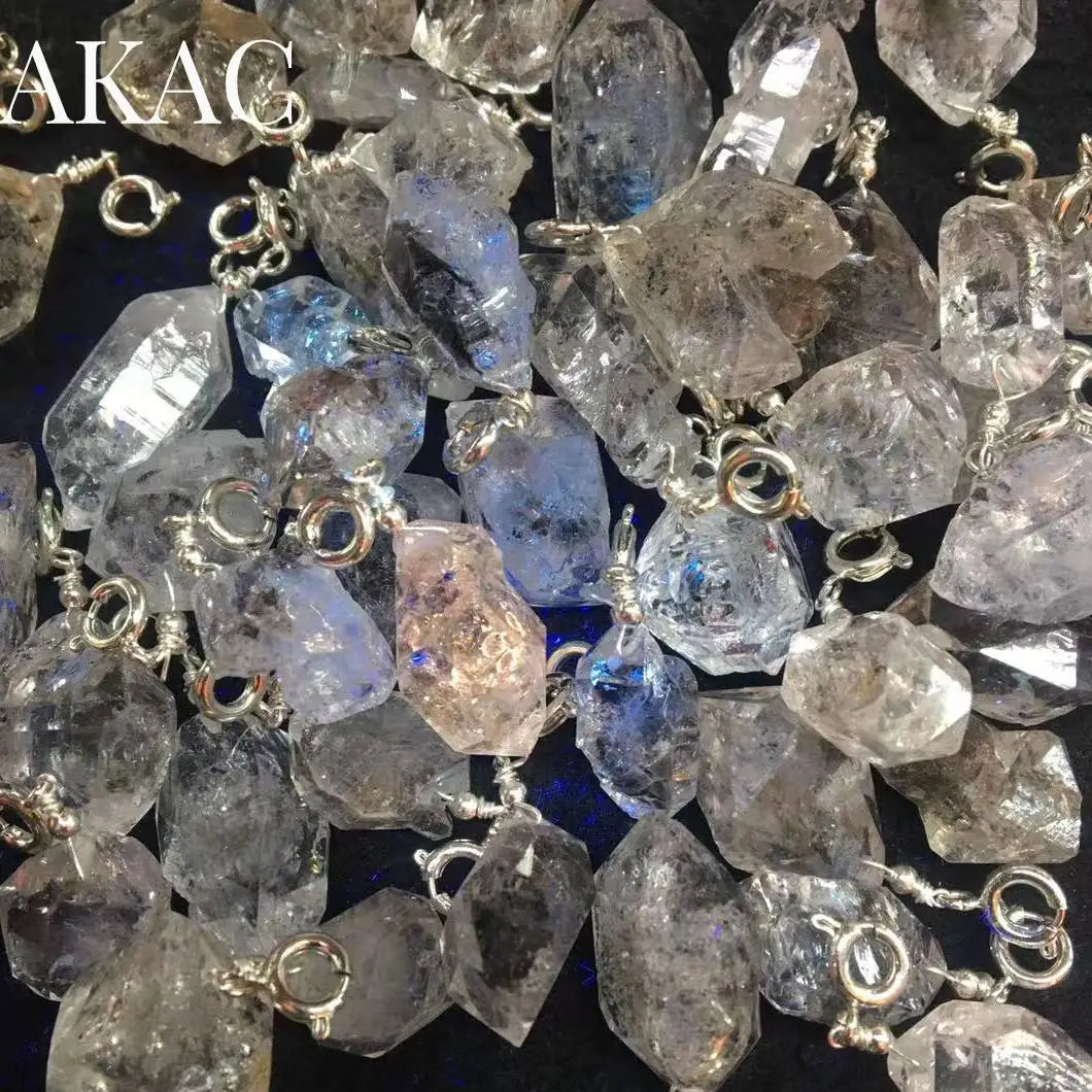 AKAC認定天然不規則ハーキマーダイヤモンドペンダント10個（ランダム発送、卸売）