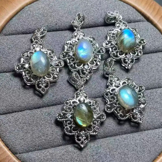 5 Stück/Set ca. 7x9mm natürliche Labradoritperlen für DIY Schmuckzubehör Großhandel