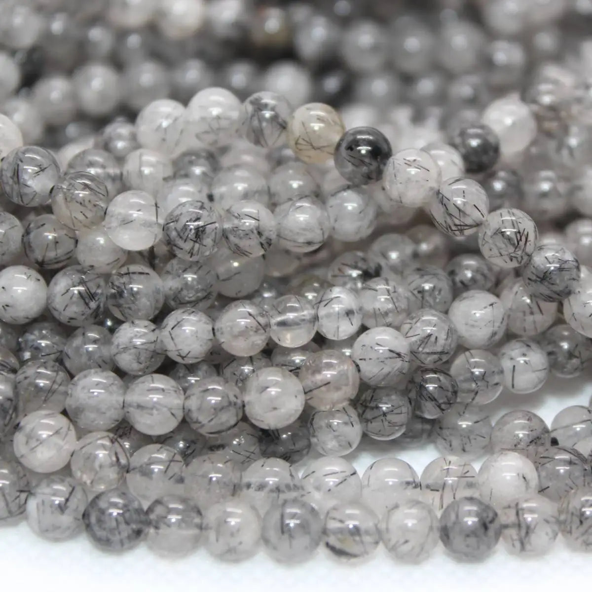 2 нити, примерно 5-5,5 мм, натуральные черные рутиловые кварцевые бусины для изготовления ювелирных изделий, дизайна, оптовая продажа.