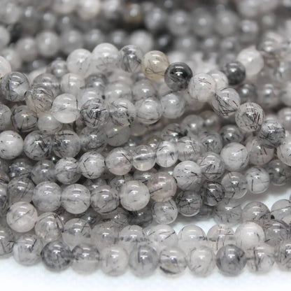 2 нити, примерно 5-5,5 мм, натуральные черные рутиловые кварцевые бусины для изготовления ювелирных изделий, дизайна, оптовая продажа.