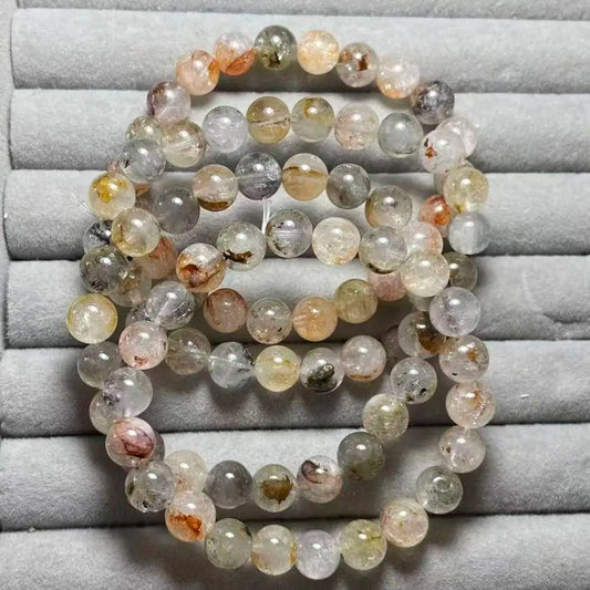 (92) 4bracelets Approx8-8.8mm  natural hematoid quartz bracelet beads