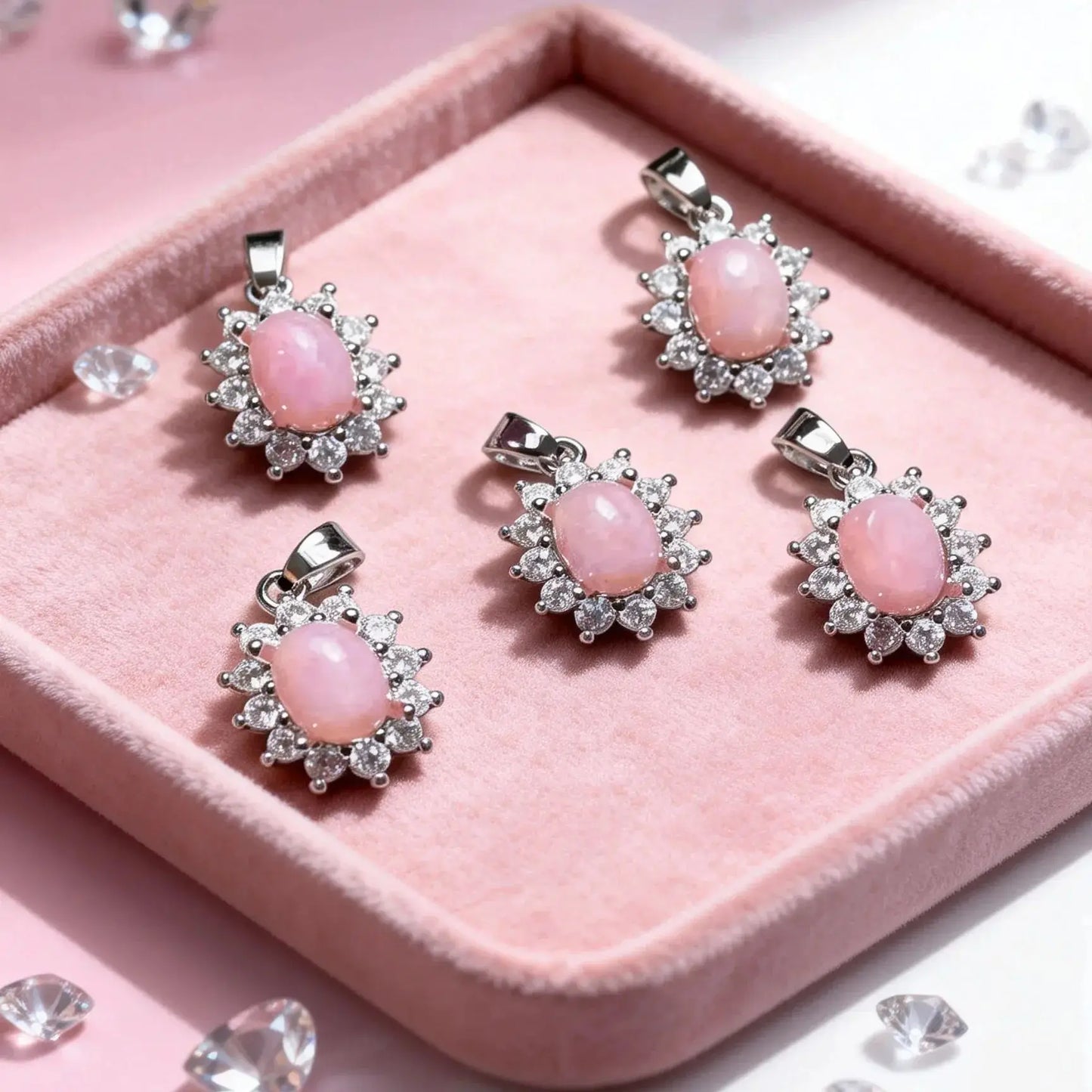 5 шт. AKAC, приблизительно 6x8 мм, натуральный розовый опал для рукоделия, отправляются случайным образом.