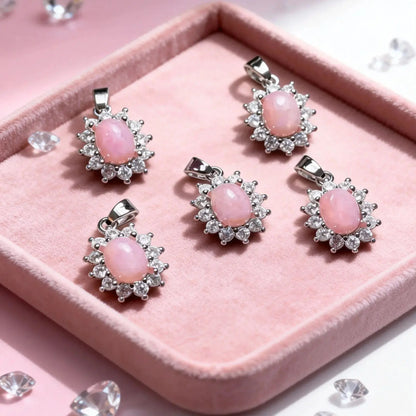 5 шт. AKAC, приблизительно 6x8 мм, натуральный розовый опал для рукоделия, отправляются случайным образом.