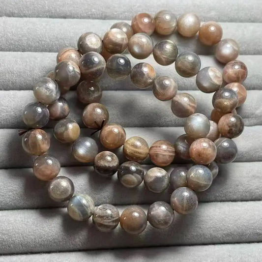 (118) 3Bracelets  approx10-11mm  natural black golden sunstone wholesale AKAC