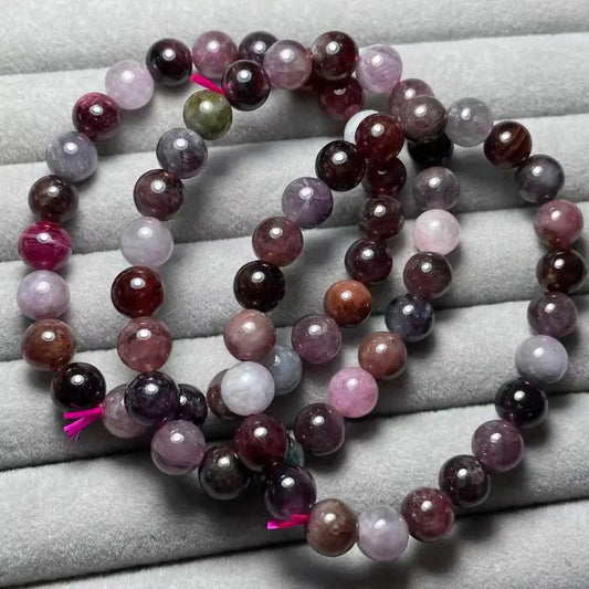 распродажа (57) 3 браслета, как на фото, примерно 8 мм, натуральные разноцветные шпинелевые бусины для браслетов