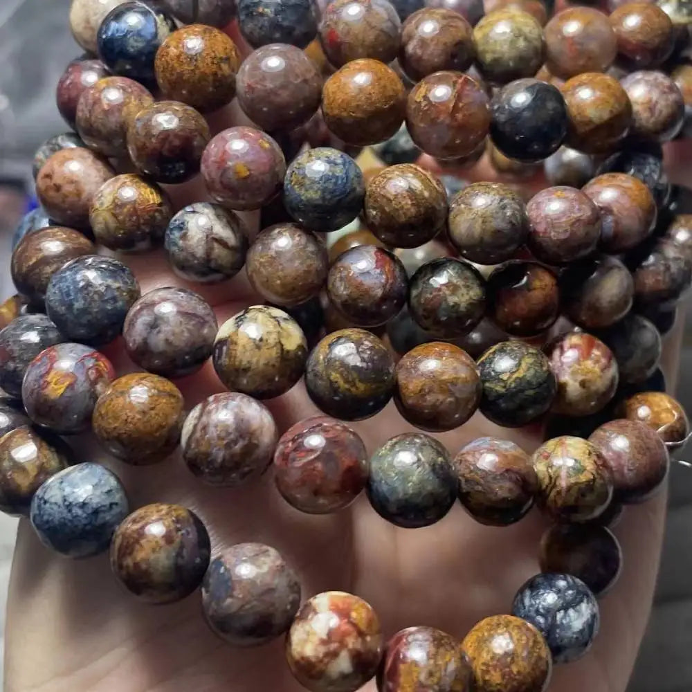 2 браслета AKAC, примерно 9 мм, натуральные бусины из питерсита, оптовая продажа