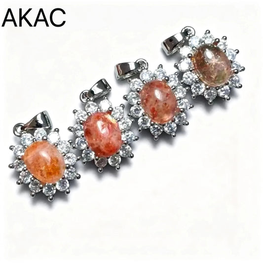 5 Stück AKAC Natürlicher goldener Sonnenstein Anhänger Steingröße ca. 7*9mm zufällig versendet