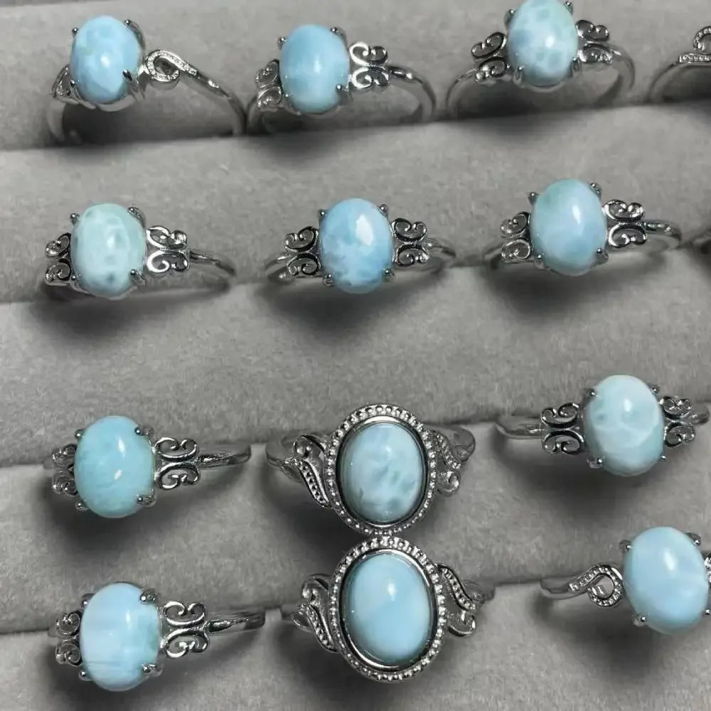 5 шт. ассорти из ларимара, агата, золотистого рутила, ракушечника, серафина, золотистого солнечного камня