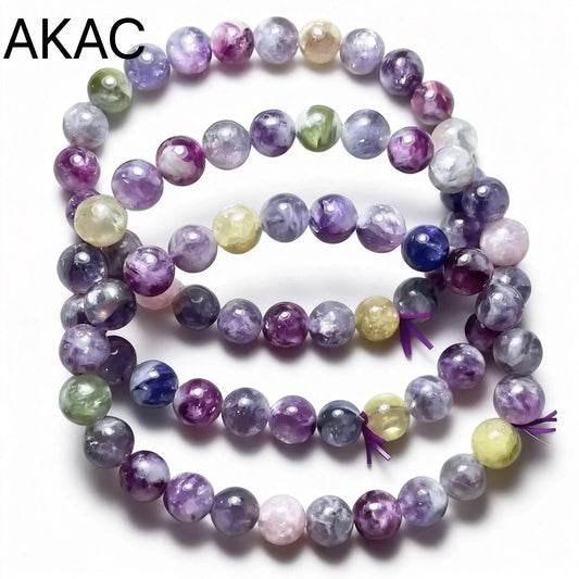 (54) 3Bracelets mix color lepidolite 8mm bracelet beads