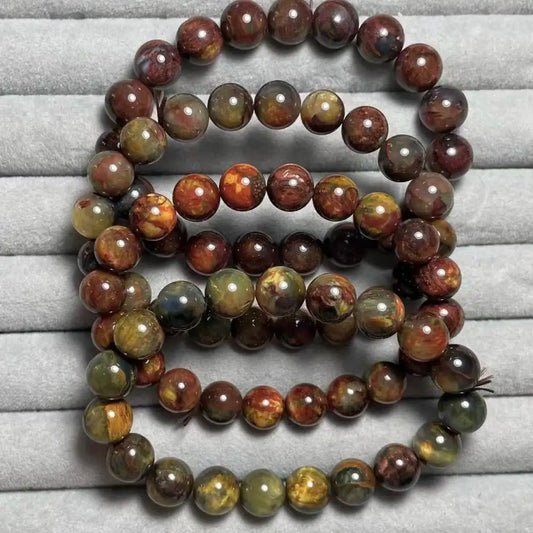 4 bracelets en liquidation (80) AKAC environ 9-10 mm perles de pietersite naturelle couleur foncée pour bracelet