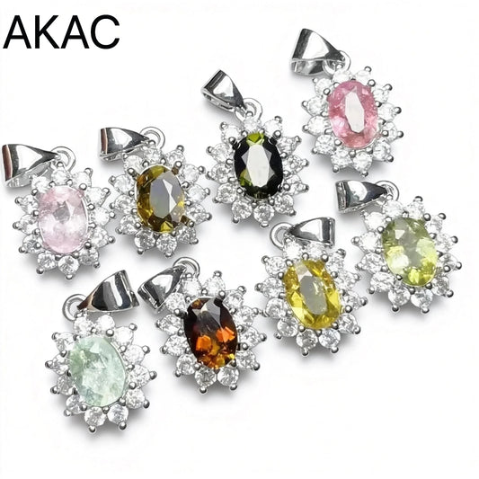 5 Stück Natürlicher bunter Turmalin-Anhänger, Steingröße ca. 5*7mm, zufällig ausgewählt.