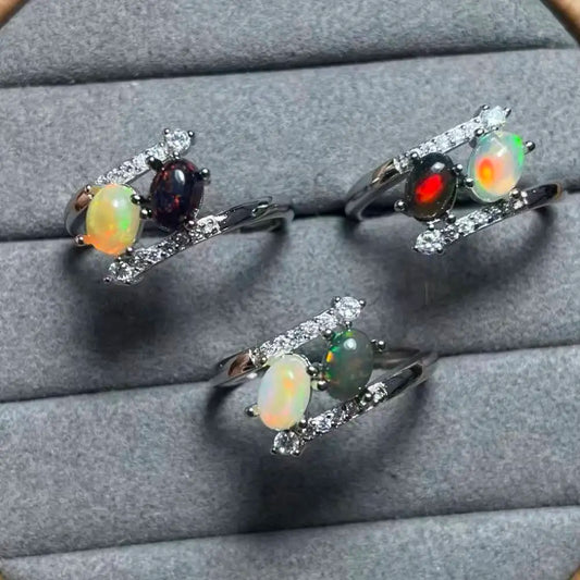 5 Stück AKAC ca. 4x6mm Natur Opal zum Basteln, zufällige Auswahl