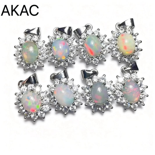 5 Anhänger aus natürlichem Feueropal, Steingröße ca. 6*8mm