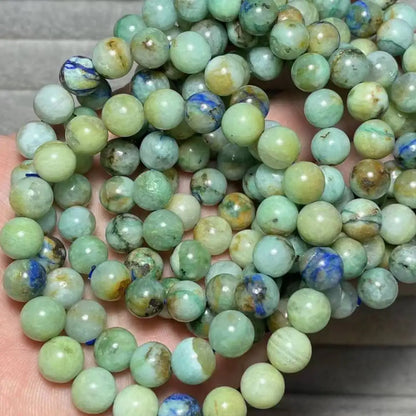 3 браслета AKAC, 100% натуральные бусины из азурита, приблизительно 8-8,8 мм.