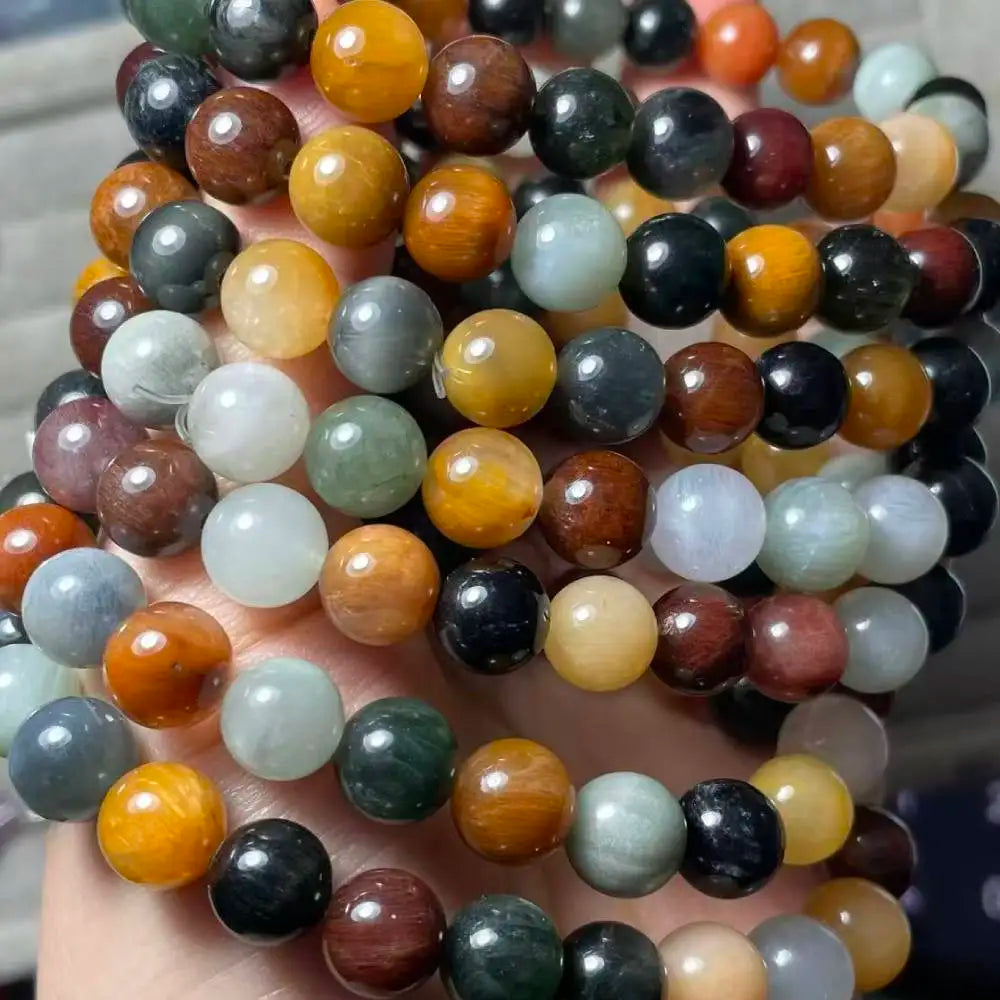 Новые браслеты AKAC, 3 штуки, примерно 8-8,8 мм, бусины из рутилового кварца в форме кролика, оптовая продажа.