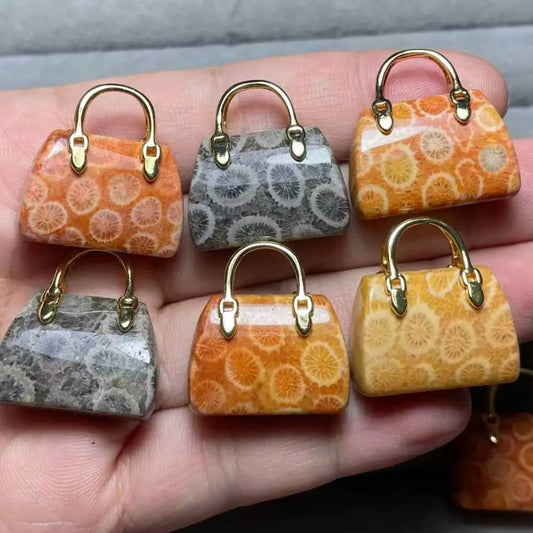 5 Stück ca. 14-16*21-24mm AKAC 100% natürlicher Korallen-Jaspis im Taschendesign Großhandel