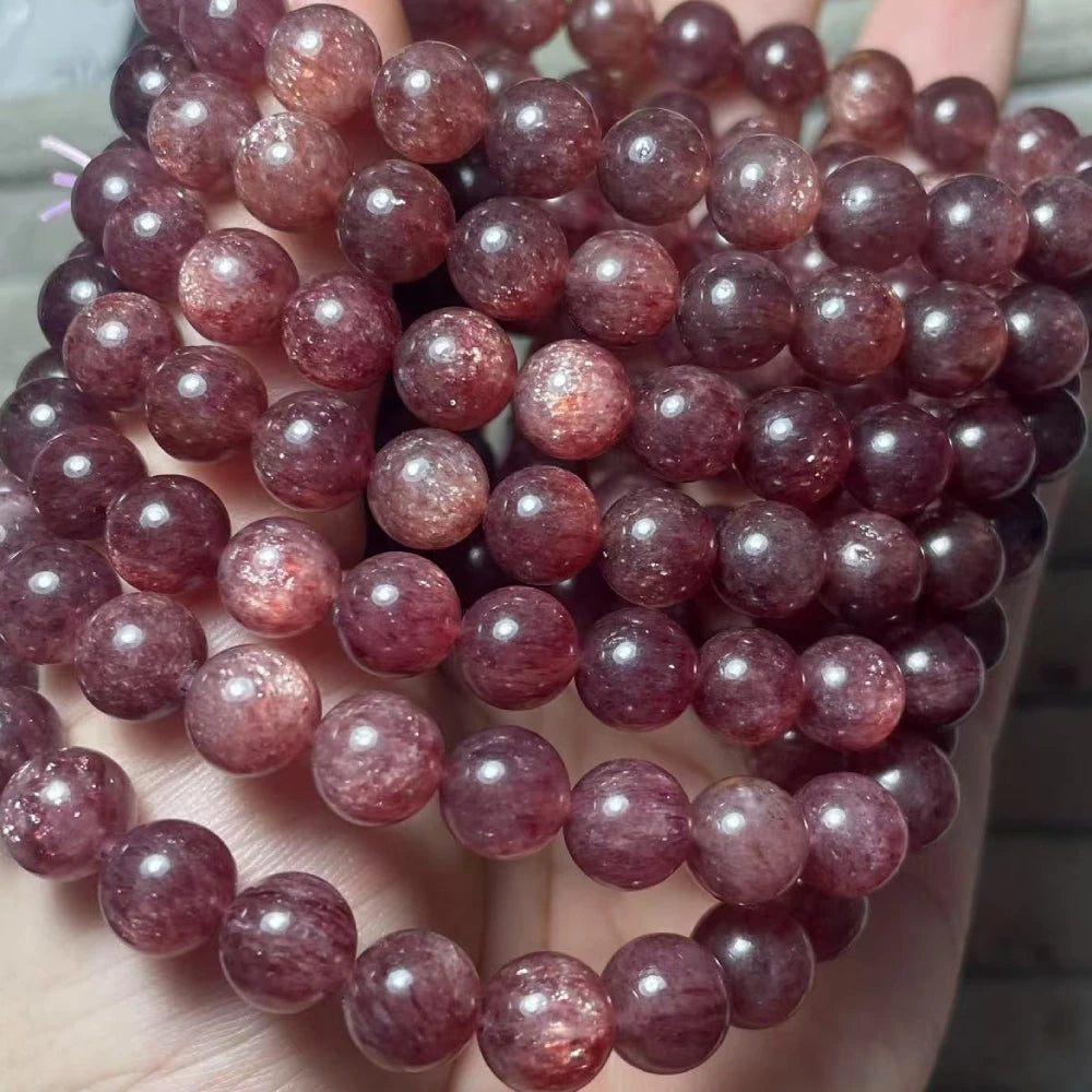 2 браслета из кварца насыщенного клубничного цвета, класс A+, диаметр бусин примерно 8-8,5 мм, оптовая продажа AKAC