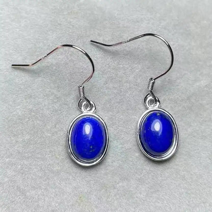 925 스털링 실버 천연 라피스 라줄리 펜던트 귀걸이