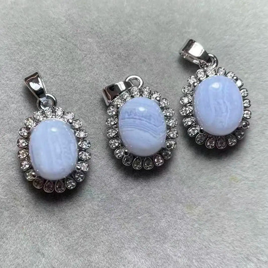 5 Stück AKAC ca. 8x10mm natürlicher blauer Spitzenachat zum Selbermachen, zufällig gesendet