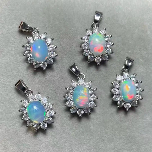 5 Stück AKAC ca. 6x8mm Natur-Opal zum Basteln, zufällige Auswahl