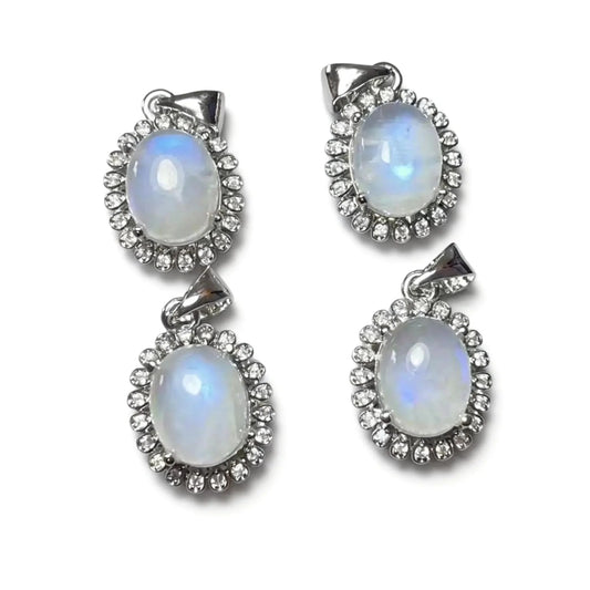 5 Stück AKAC Natur Sri Lanka Mondstein Anhänger Steingröße ca. 8*10mm zufällig ausgewählt