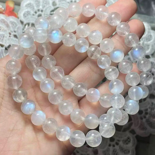 (78) 3bracelets clearance approx9+-0.3mm natural sri-lanka moonstone bracelet wholesale
