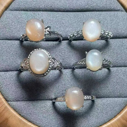 5 Stück AKAC ca. 8x10mm Natürlicher orangefarbener Mondstein zum Basteln, zufällige Auswahl