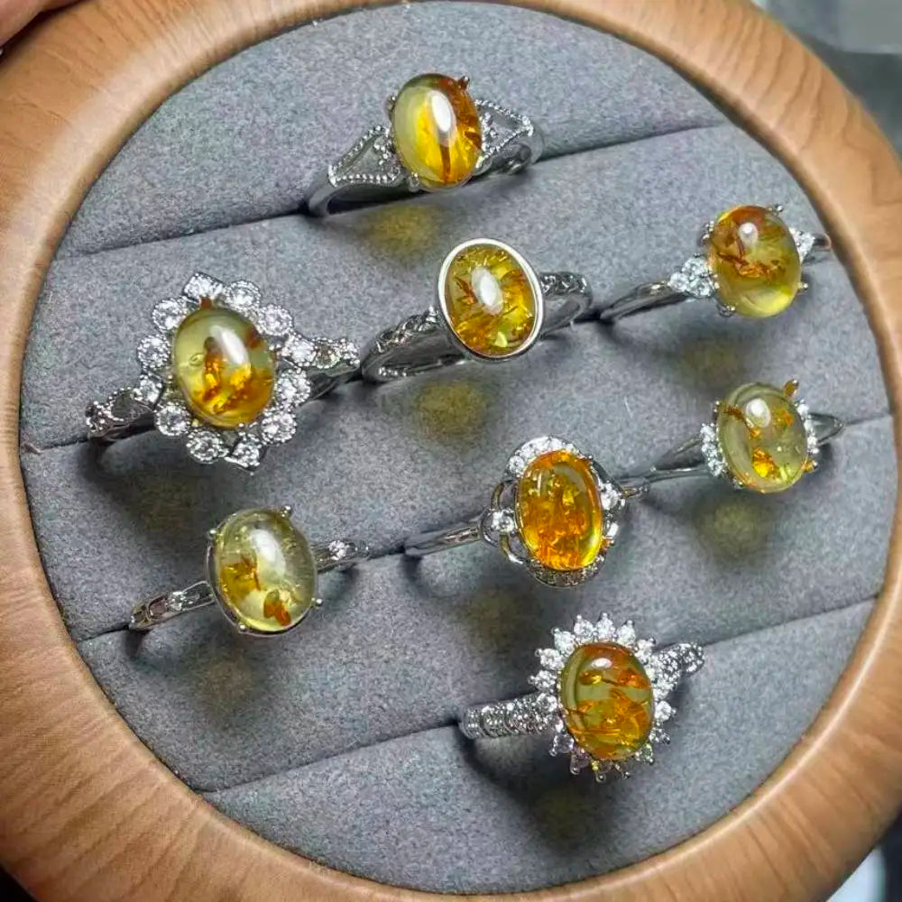 5 piezas de ámbar natural AKAC de aproximadamente 7x9 mm para manualidades (se envían al azar).