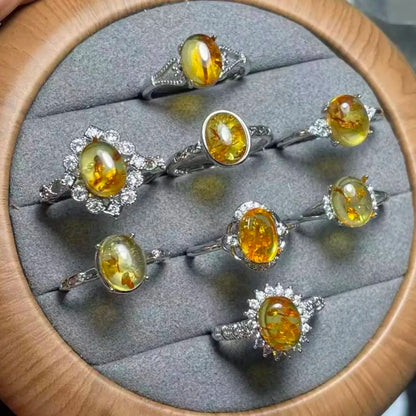 5 piezas de ámbar natural AKAC de aproximadamente 7x9 mm para manualidades (se envían al azar).