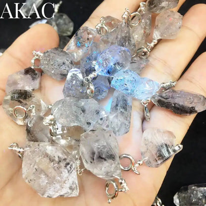 AKAC認定天然不規則ハーキマーダイヤモンドペンダント10個（ランダム発送、卸売）