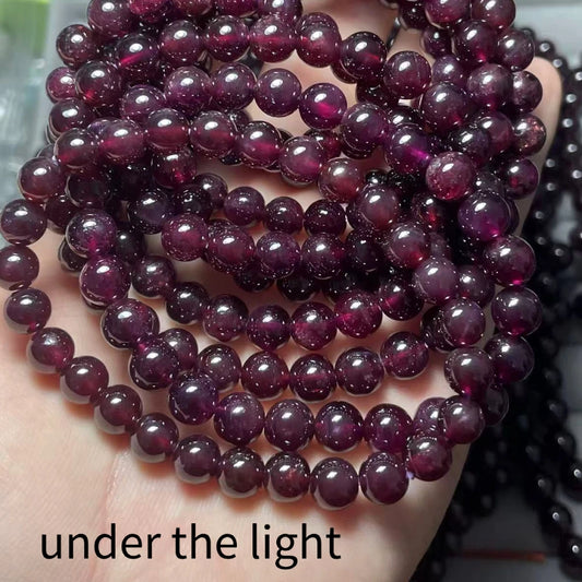 Бусины для браслетов из натурального красно-фиолетового граната диаметром примерно 7-8 мм (оптовая продажа).