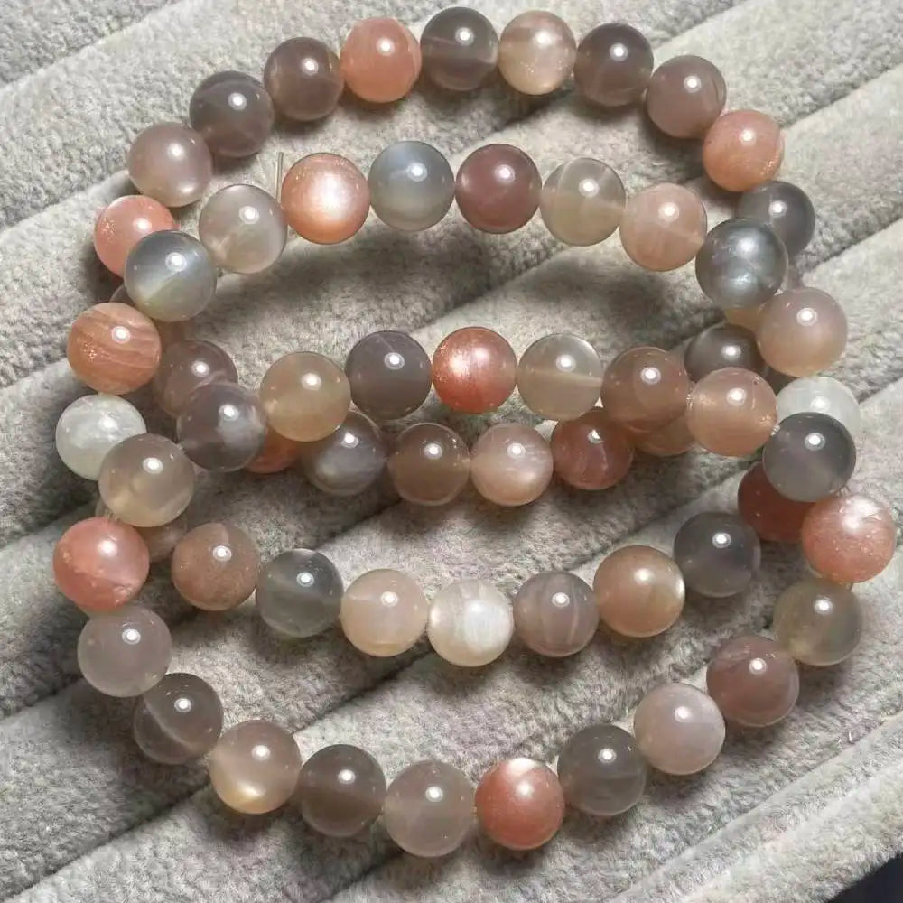 (115) 3 Armbänder, Räumungsabstand ca. 9 ± 0,3 mm, natürliches, farbenfrohes Mondsteinarmband, Großhandel