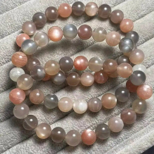 (115) 3bracelets clearance approx9+-0.3mm natural colorful moonstone bracelet wholesale