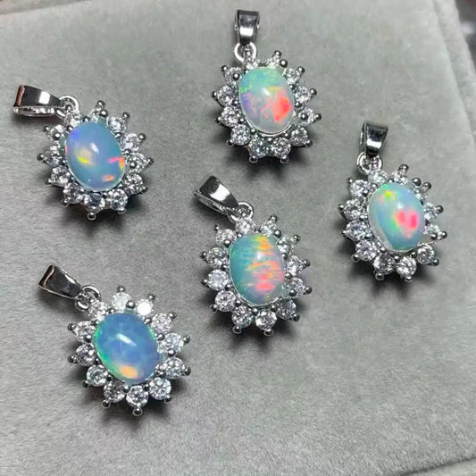 5 Stück AKAC ca. 6x8mm Natur-Opal zum Basteln, zufällige Auswahl