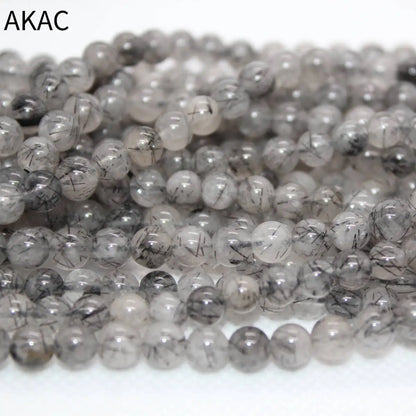 2 нити, примерно 5-5,5 мм, натуральные черные рутиловые кварцевые бусины для изготовления ювелирных изделий, дизайна, оптовая продажа.