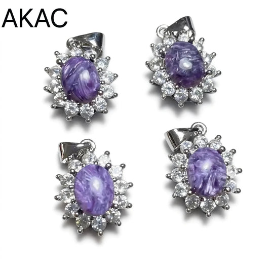 5 Anhänger aus natürlichem Charoit, Steingröße ca. 7*9mm