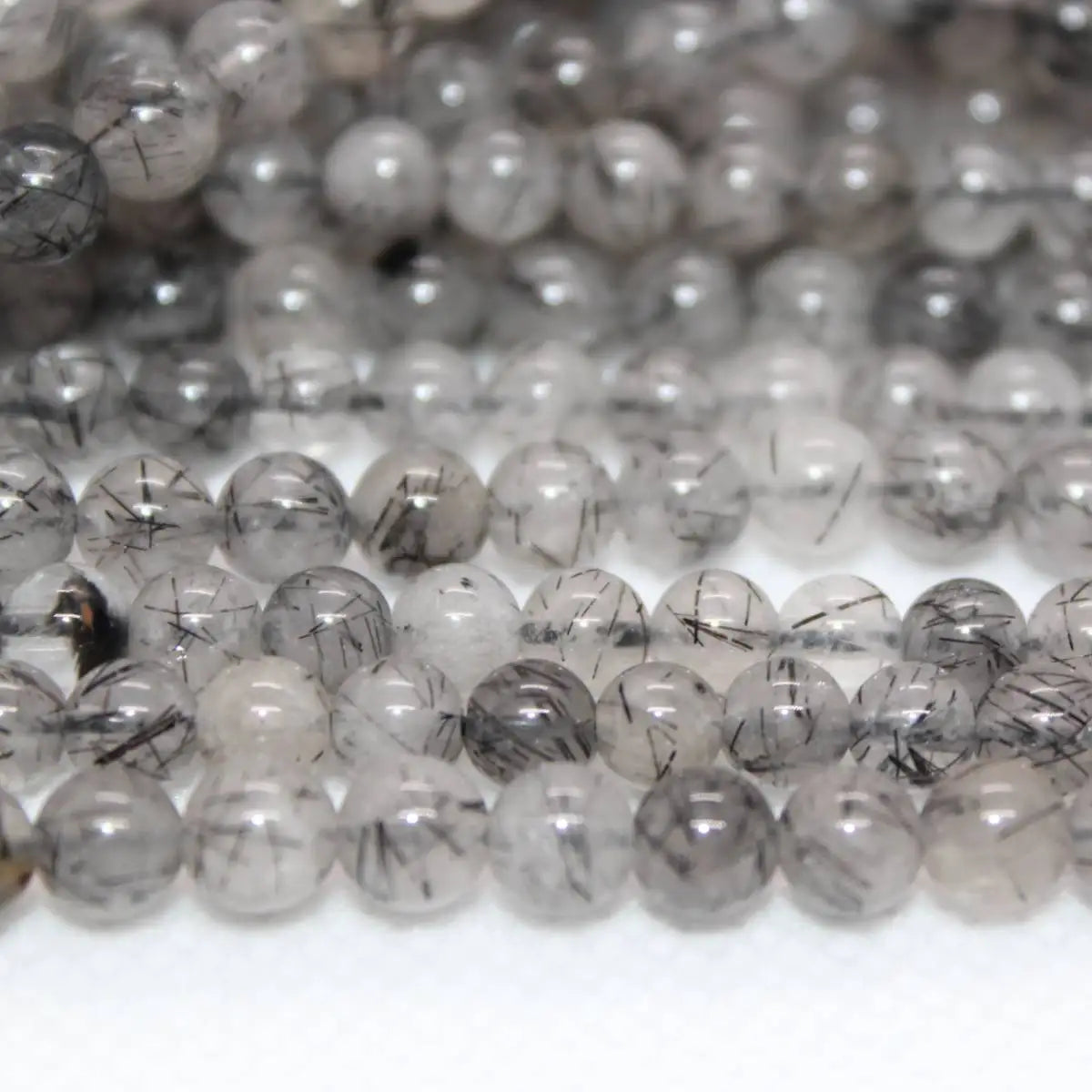 2 нити, примерно 5-5,5 мм, натуральные черные рутиловые кварцевые бусины для изготовления ювелирных изделий, дизайна, оптовая продажа.