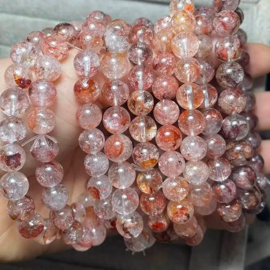 2-3bracelets  approx8-10mm natural inclusions crystal   wholesale