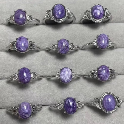 5 шт. AKAC 100% натуральный смешанный продукт (шароит-лепидолит-лазурит-аквамарин-родохрозит-гиперстен)