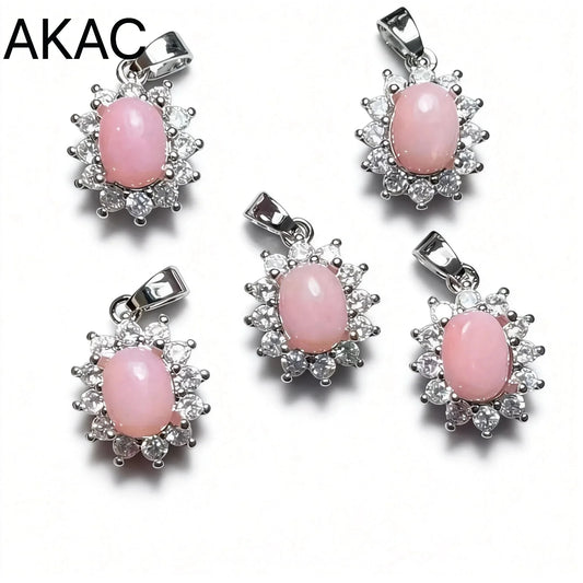 5 Stück AKAC ca. 6x8mm natürlicher rosa Opal zum Basteln, zufällig ausgewählt