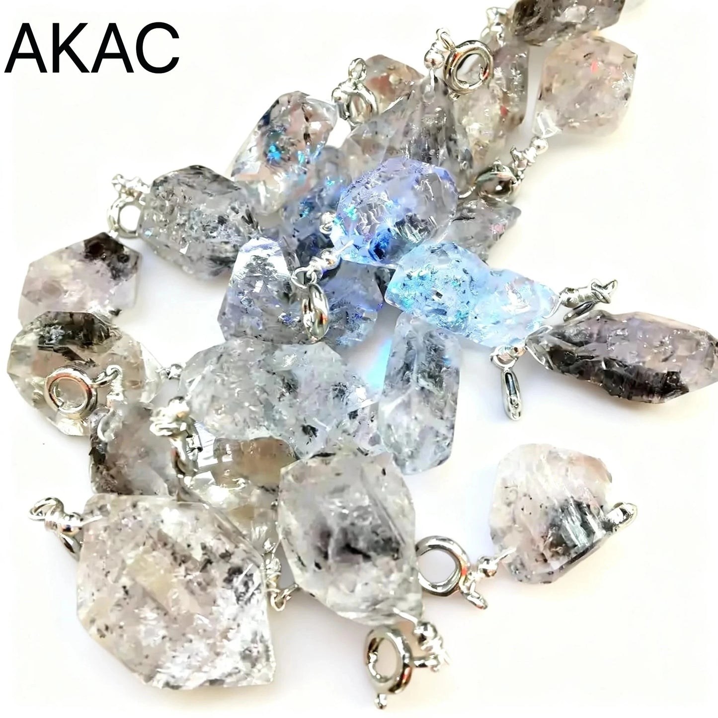 AKAC認定天然不規則ハーキマーダイヤモンドペンダント10個（ランダム発送、卸売）